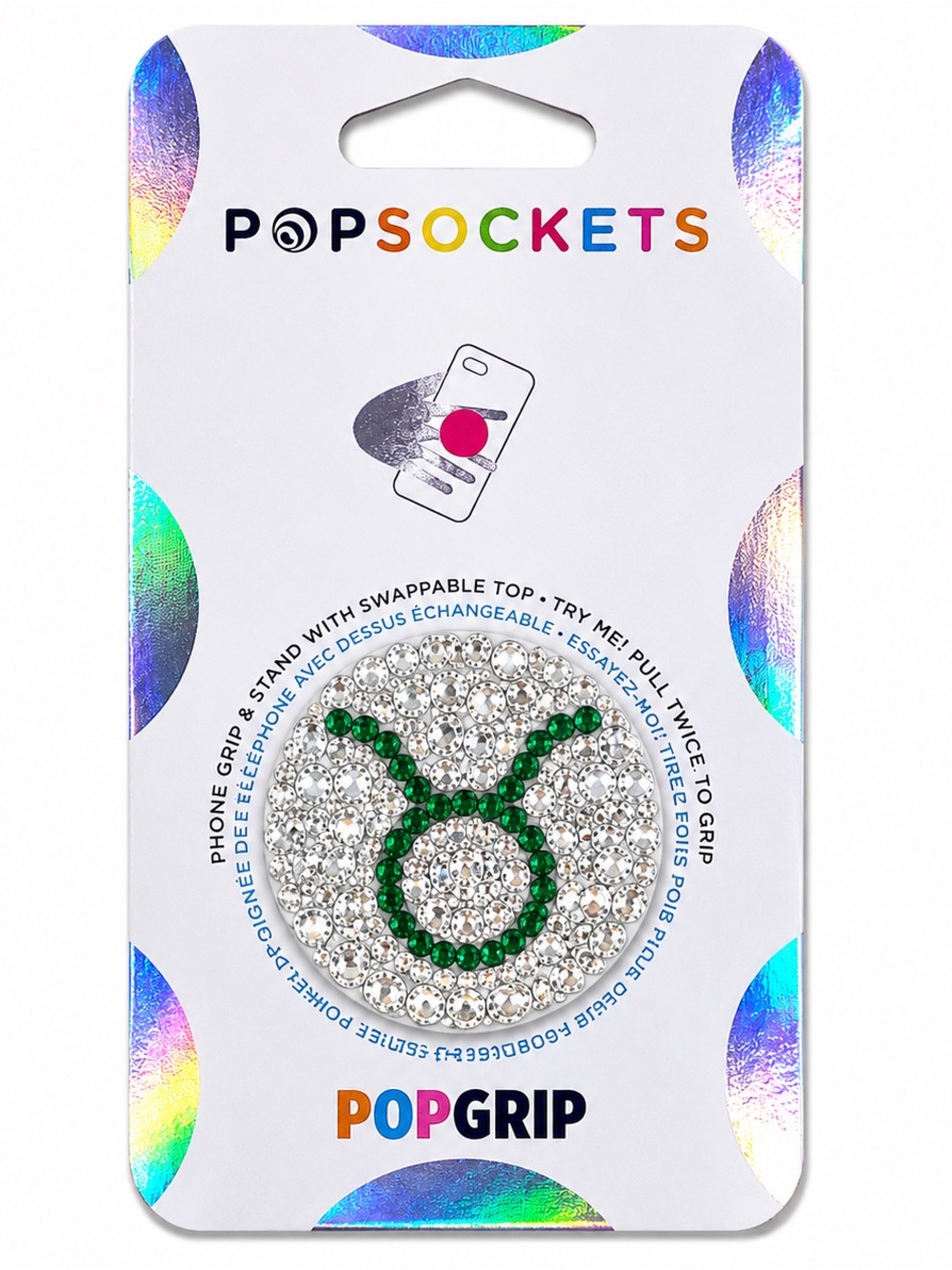 Luxe Crystal Taurus ♉️ Theme Diamonds PopSocket Phone Holder Grip New
